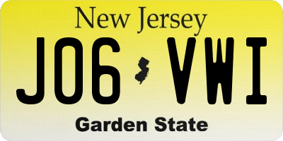 NJ license plate J06VWI