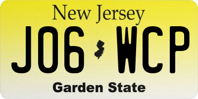 NJ license plate J06WCP