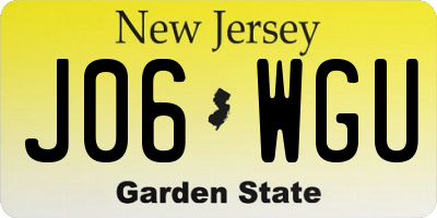 NJ license plate J06WGU