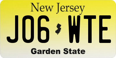NJ license plate J06WTE