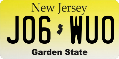 NJ license plate J06WUO