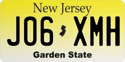 NJ license plate J06XMH