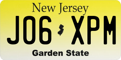 NJ license plate J06XPM