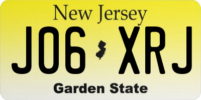 NJ license plate J06XRJ