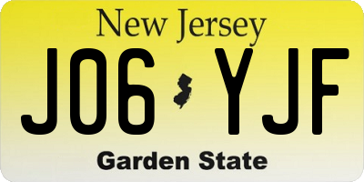 NJ license plate J06YJF