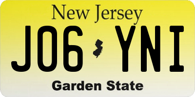 NJ license plate J06YNI