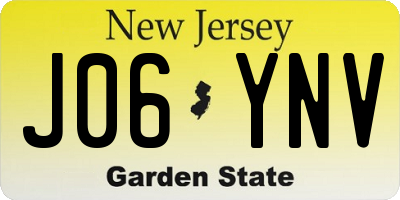 NJ license plate J06YNV