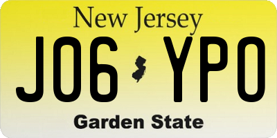 NJ license plate J06YPO