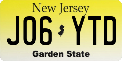 NJ license plate J06YTD