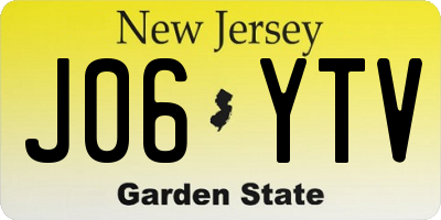 NJ license plate J06YTV