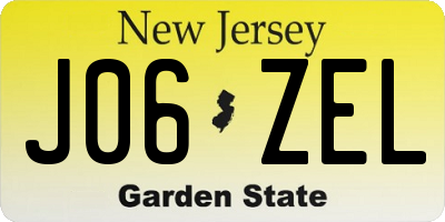 NJ license plate J06ZEL