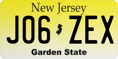 NJ license plate J06ZEX