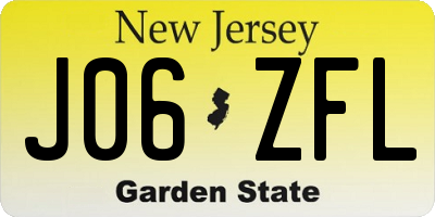 NJ license plate J06ZFL