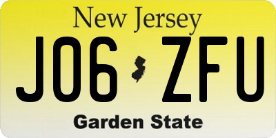 NJ license plate J06ZFU