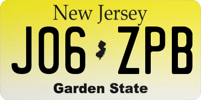 NJ license plate J06ZPB