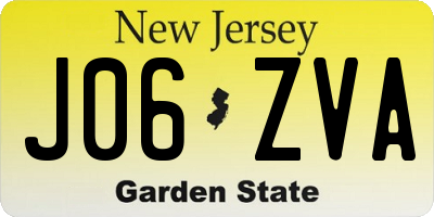 NJ license plate J06ZVA