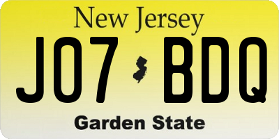 NJ license plate J07BDQ