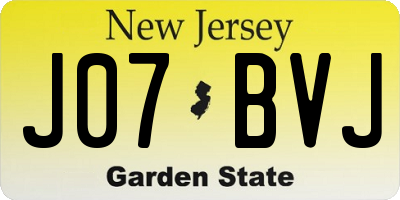 NJ license plate J07BVJ