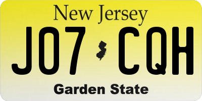 NJ license plate J07CQH
