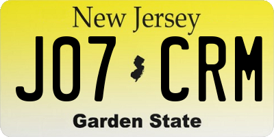 NJ license plate J07CRM