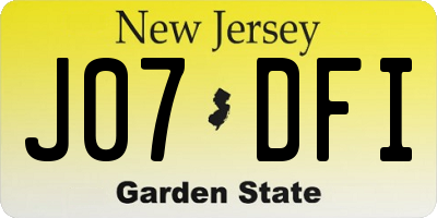 NJ license plate J07DFI
