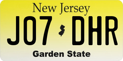 NJ license plate J07DHR