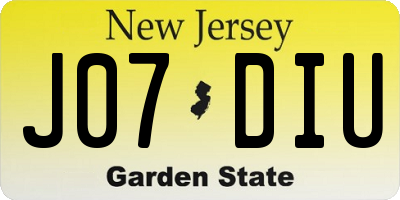 NJ license plate J07DIU