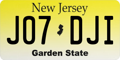 NJ license plate J07DJI