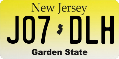 NJ license plate J07DLH