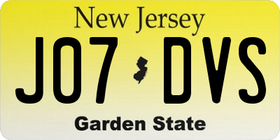 NJ license plate J07DVS