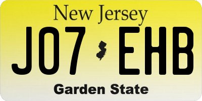 NJ license plate J07EHB