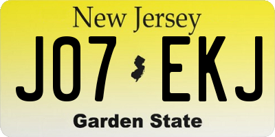 NJ license plate J07EKJ