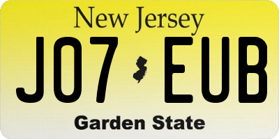 NJ license plate J07EUB