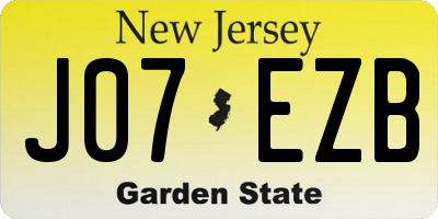 NJ license plate J07EZB