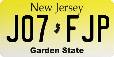 NJ license plate J07FJP