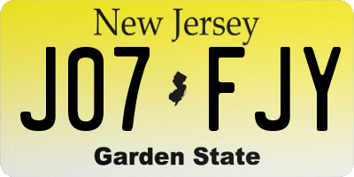 NJ license plate J07FJY