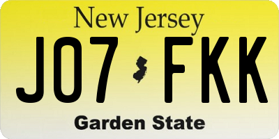 NJ license plate J07FKK