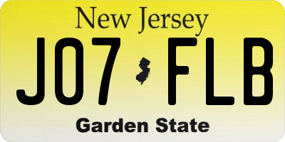 NJ license plate J07FLB