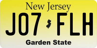 NJ license plate J07FLH