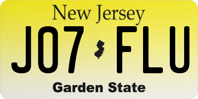 NJ license plate J07FLU