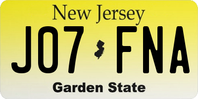 NJ license plate J07FNA