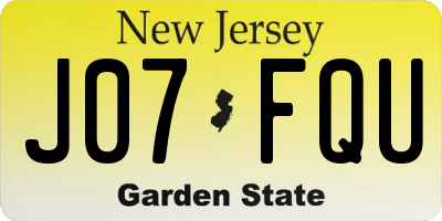 NJ license plate J07FQU
