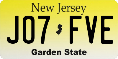 NJ license plate J07FVE