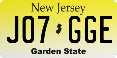 NJ license plate J07GGE