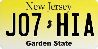 NJ license plate J07HIA