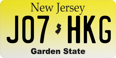 NJ license plate J07HKG