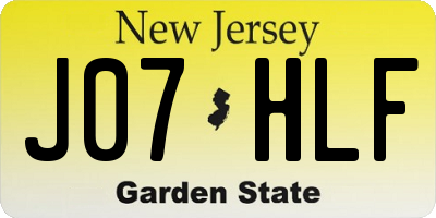 NJ license plate J07HLF