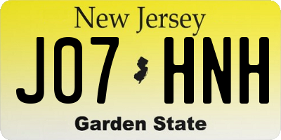 NJ license plate J07HNH