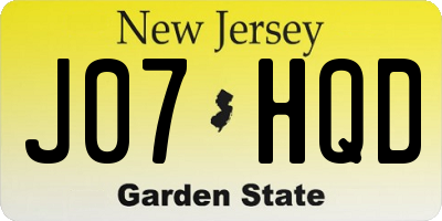 NJ license plate J07HQD