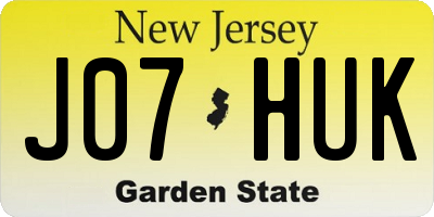 NJ license plate J07HUK